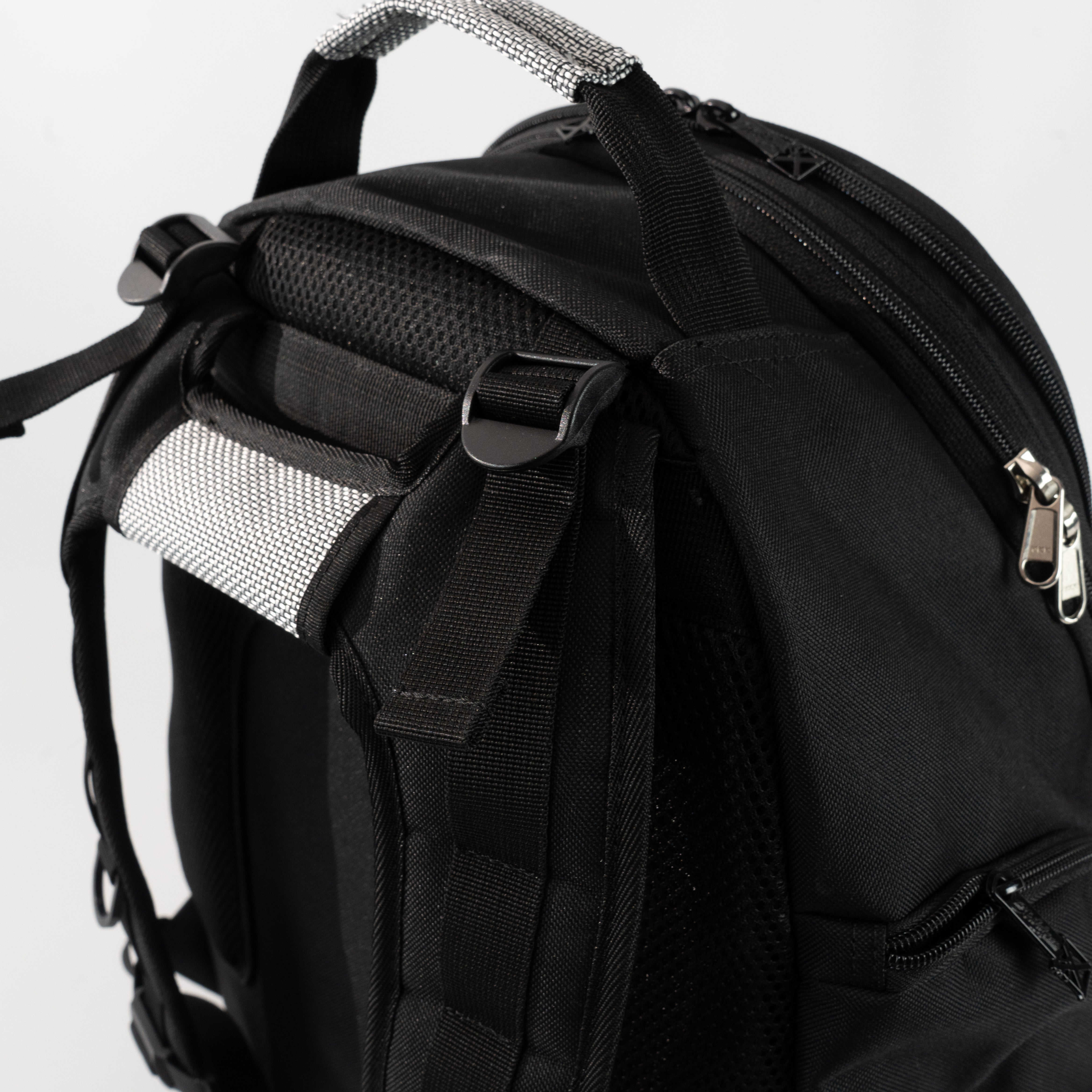 An innovative way to carry two bowling balls.