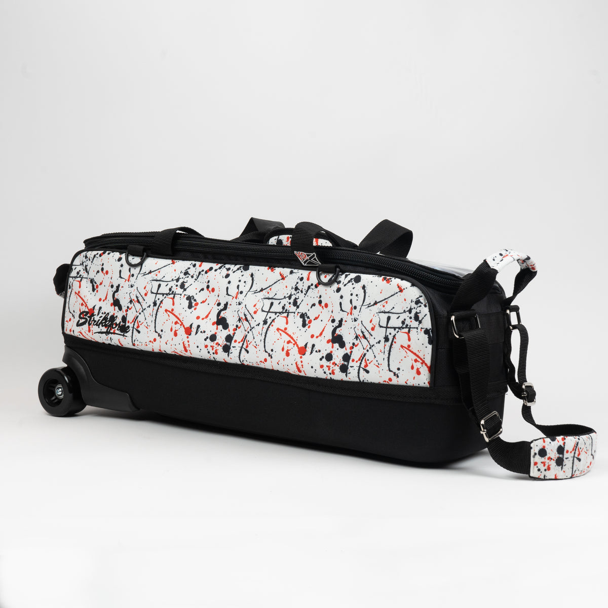 White/Black/Red Splash Slim Triple Tote