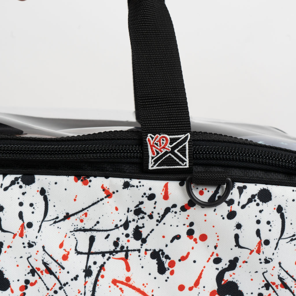 White/Black/Red Splash Slim Triple Tote