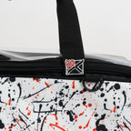 White/Black/Red Splash Slim Triple Tote