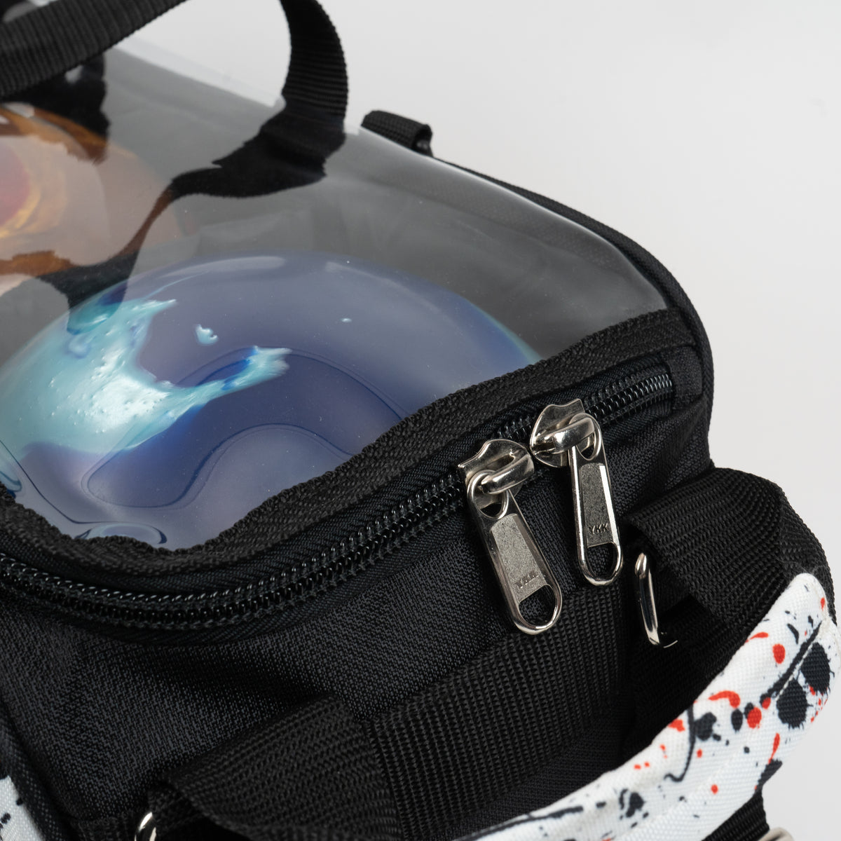 White/Black/Red Splash Slim Triple Tote