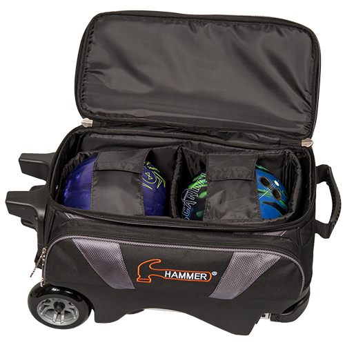 Hammer Premium BLACK/ORANGE 2 Ball Roller Bowling Bag 